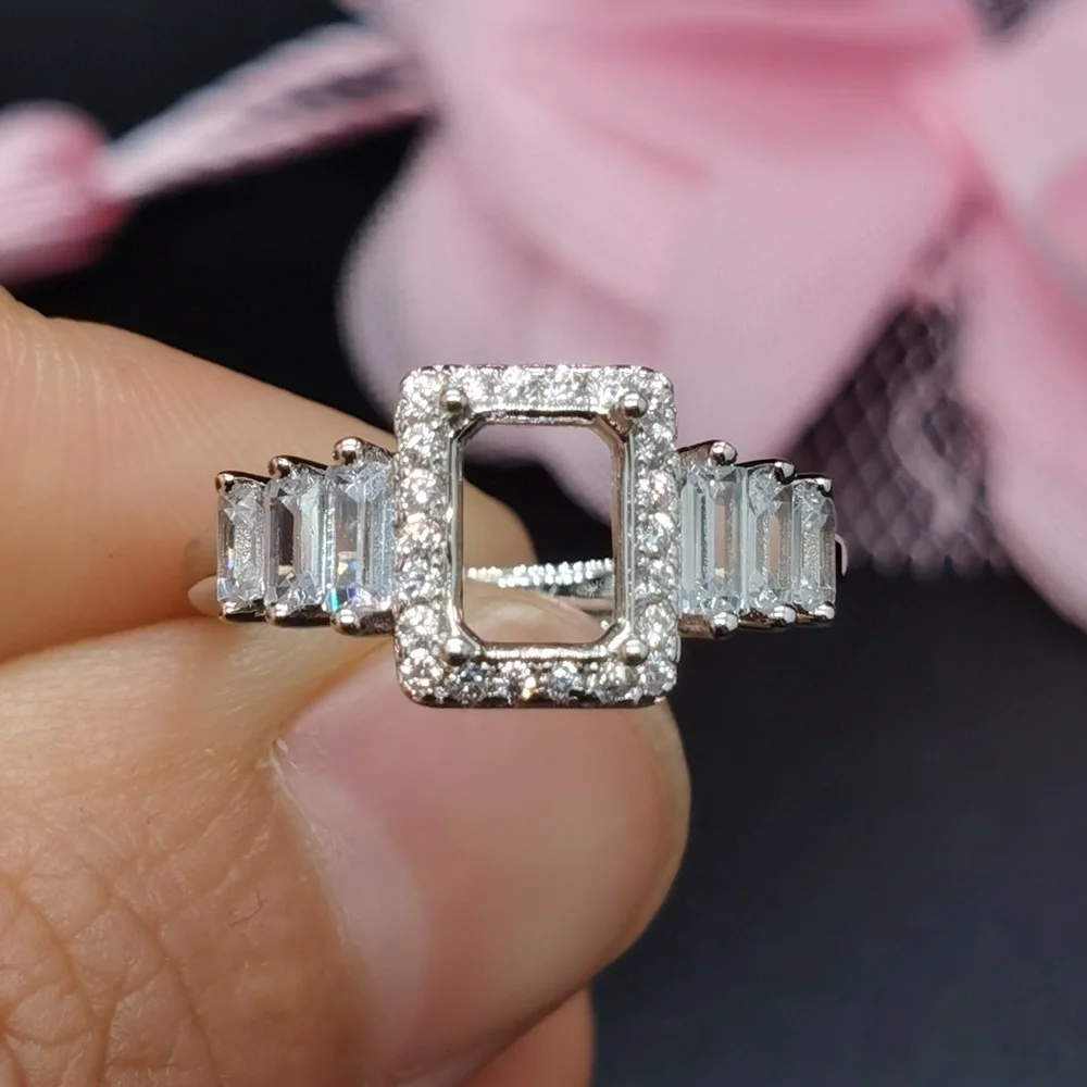 

Dazzling Engagement Ring Setting Wholesale Price 5mm*7mm Gemstone Ring Setting for Jewelry Shop