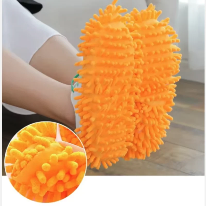 Description Picture 5 of item1Pair Mop Slippers House Cleaning Dust Removal Lazy Floor Wall Dust Removal Cleaning Feet Shoe Covers Washable Reusable