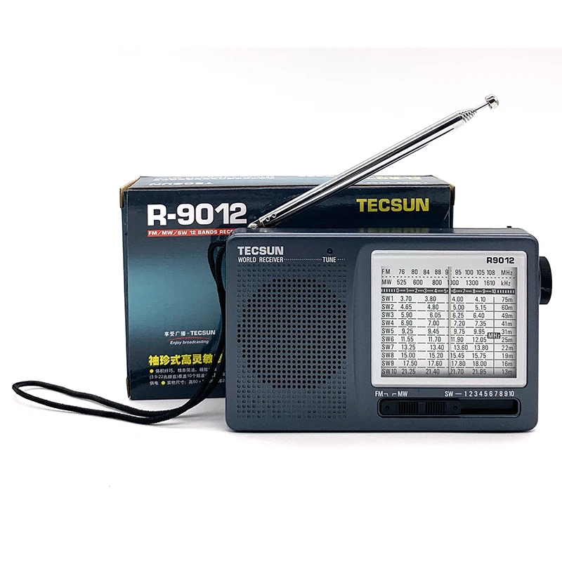 

R-9012 Radio Am/Fm/Sw 12 Bands Hoge Gevoeligheid Kortegolf Radio Draagbare Ontvanger Met Een-05 Externe Antenne multiband Radio