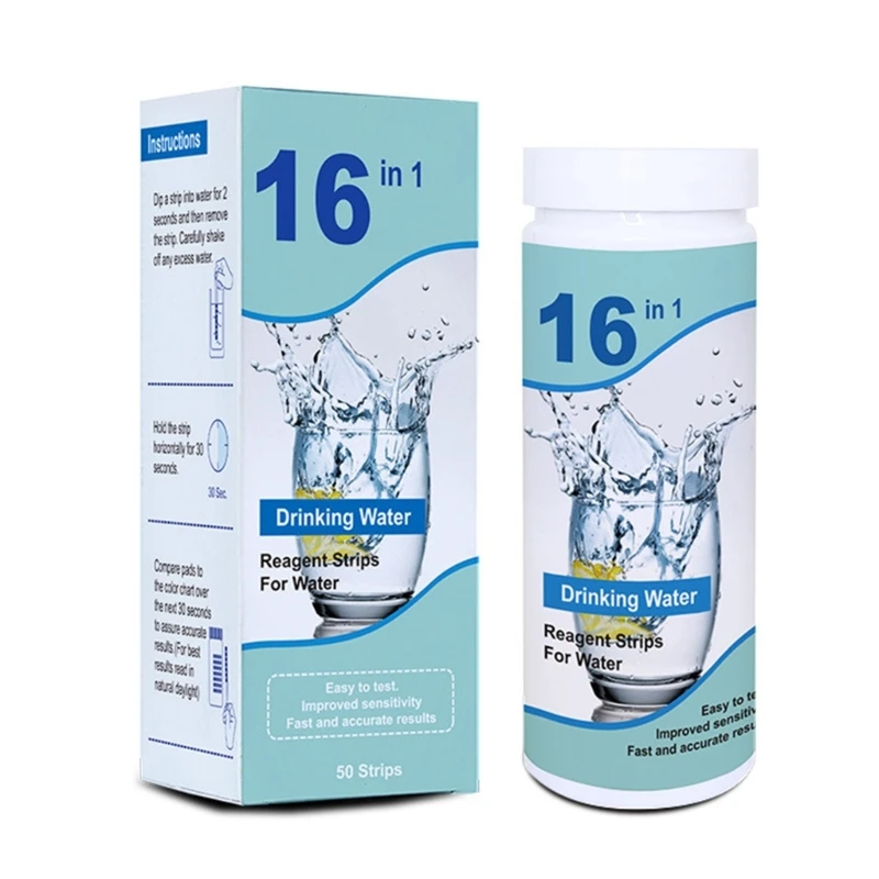 

Water Testing Kits for Drinking Water,50 Strips 16 in 1 Well- and Drinking Water Test Kits Water Test Strips Drop Shipping