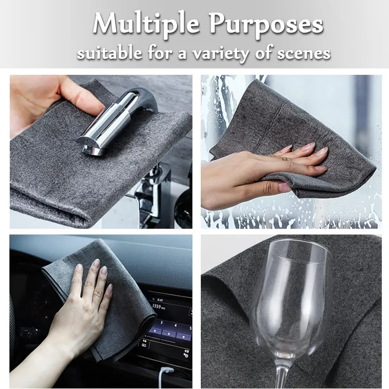Magic Cleaning Cloth Microfiber Rag Reusable Glass Auto Windows Wipe Kitchen Mirror Cleaning Rag