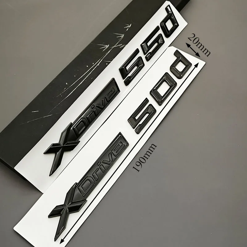 BMW X5 X7 XDrive 50d 55d 테일 외장 액세서리 로고 XDrive 50d 55d 배지 ABS 크롬 블랙 리어 트렁크 엠블럼 스티커