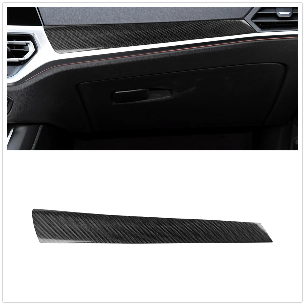 

Dry Carbon Fiber Interior Center Console Panel Stripe Cover Trim Dash Guard Sticker Strip For BMW 3 Series G20 G28 2019-2021