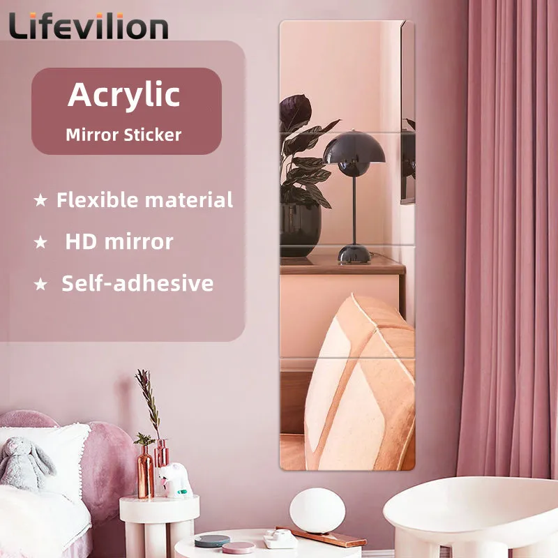 4Pcs Acrylic Mirror Wall Stickers 2