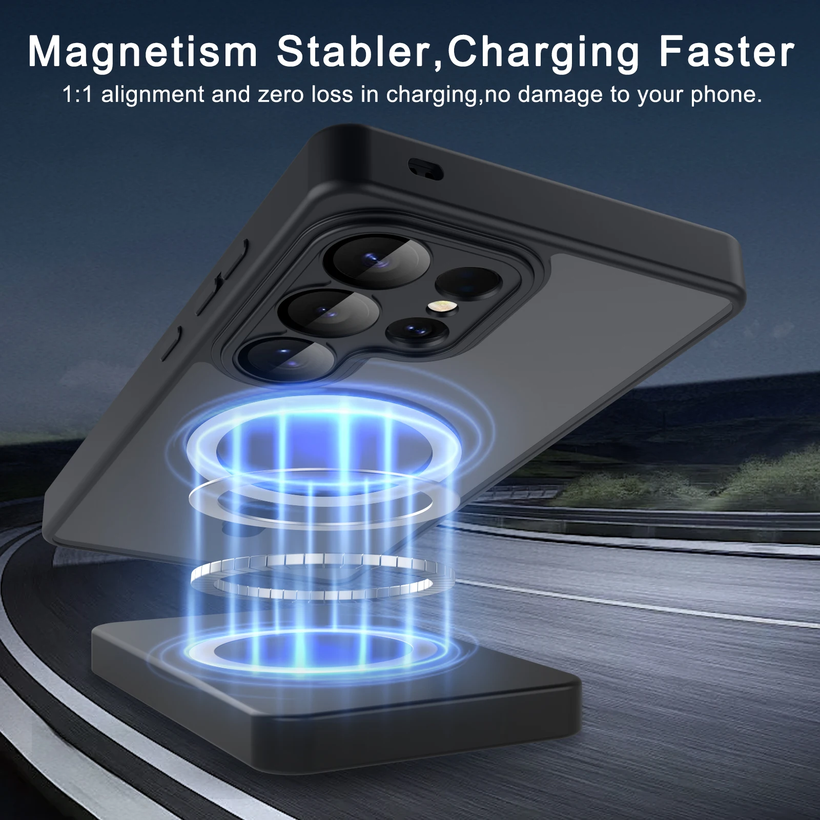 Luxury Magnetic Matte Translucent Armor Shockproof Magsafe Case Cover