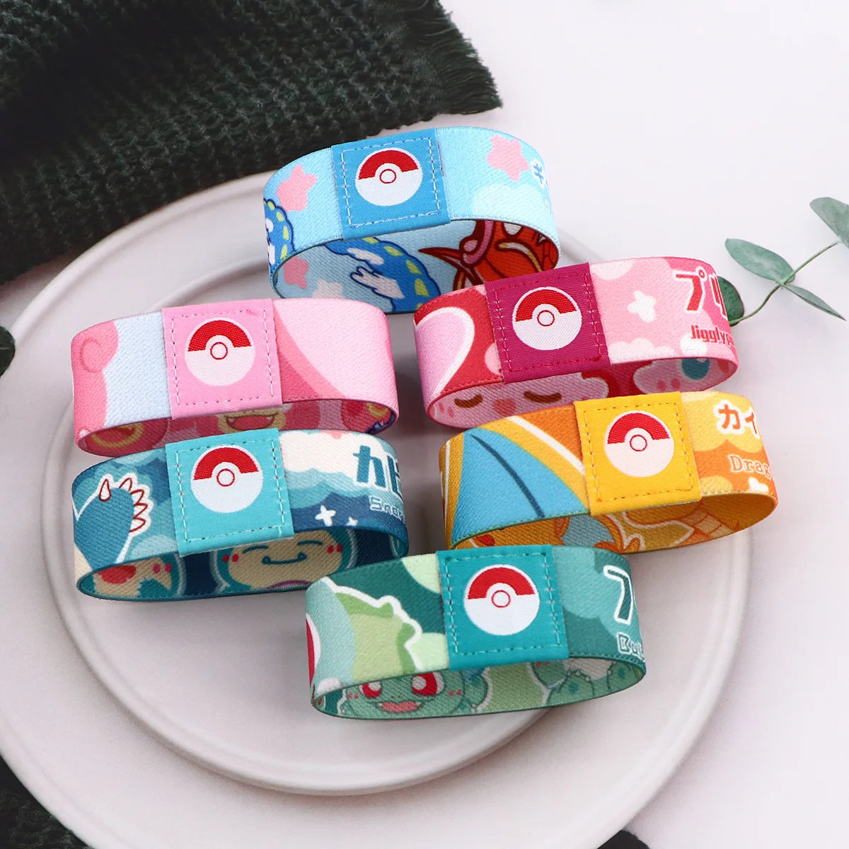 

Cartoon pet print elastic wristbands sports elastic wrist bracelets washable animated elastic wristbands Hot selling in stock