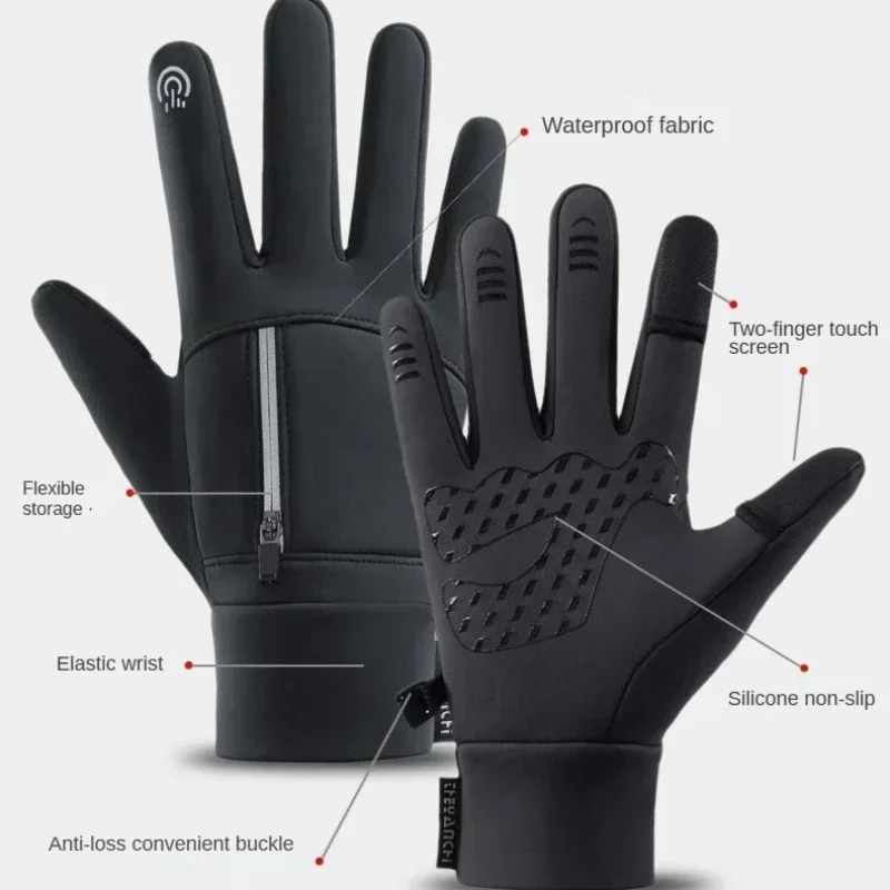 Fishing Gloves fishing gloves For Men Women Winter Waterproof Windproof 2 Finger Flip Warm Protection Fish Angling