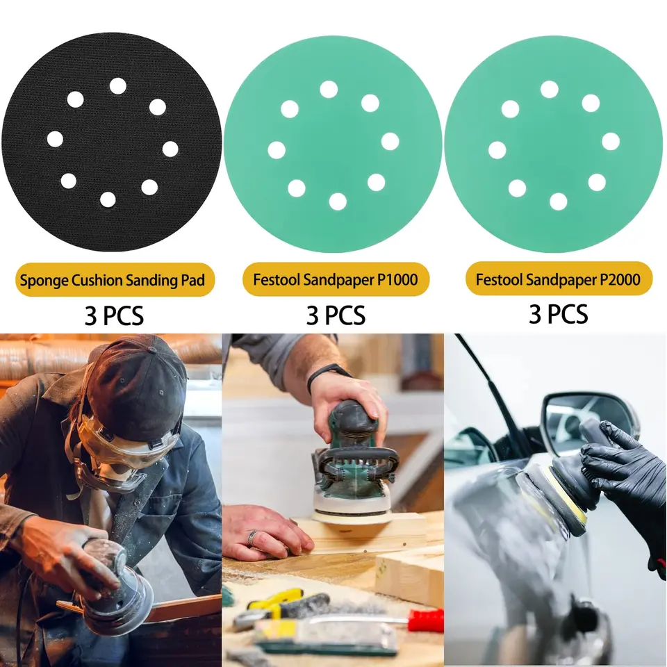 5 Inch 8 Hole Replacement Sander Pads, Hook And Loop Orbital Sanding - View #7