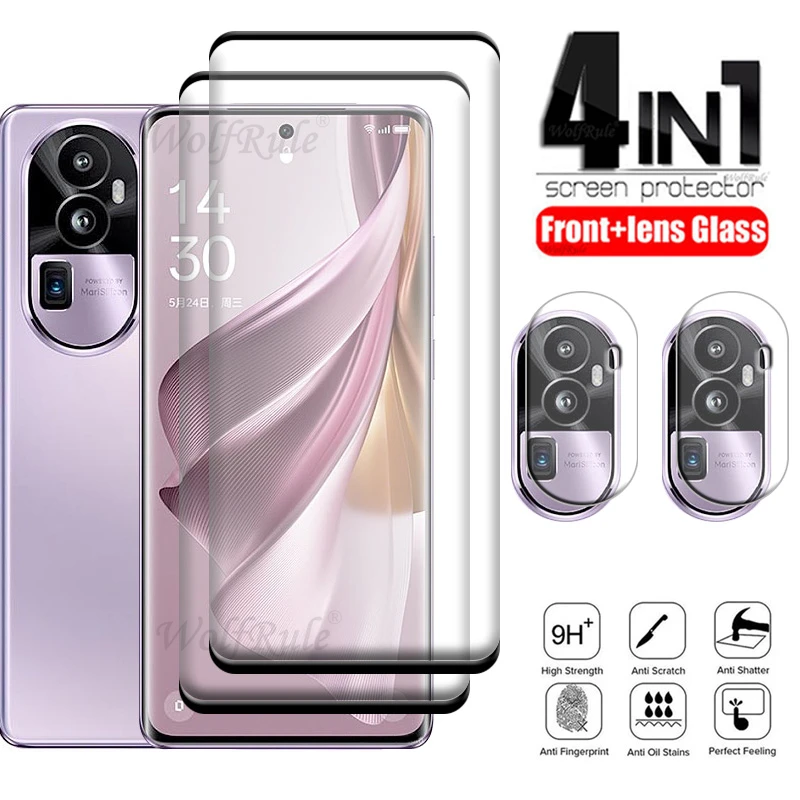 

4-in-1 For OPPO Reno 10 Pro Plus Glass Reno 10 Pro Plus Tempered Glass 9H HD Curved Screen Protector Reno 10 Pro Plus Len Glass