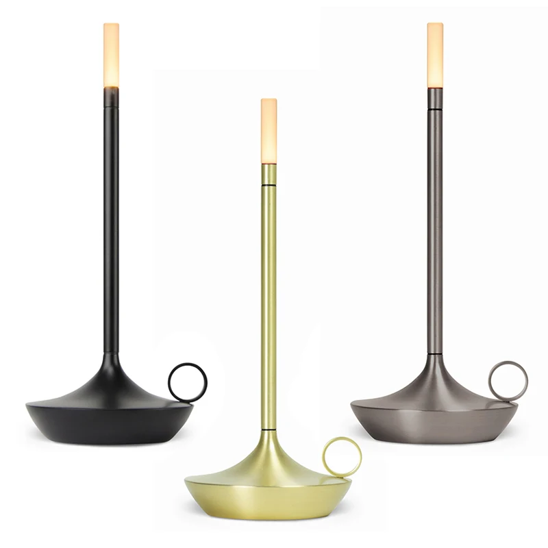 Candlelight Table Lamp Candle LED Charging Restaurant Bar Desktop Decoration Atmosphere Touch Night Light L&aacute;mparas De Mesa