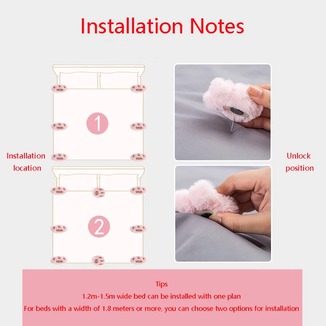 Paplan Borító Klipek Rajzfilm Nyúl Kényelmes Rögzítőelemek Klip Rögzítő Anti Mozgó Rögzítők Otthoni Ágynemű Tartó - Image 4