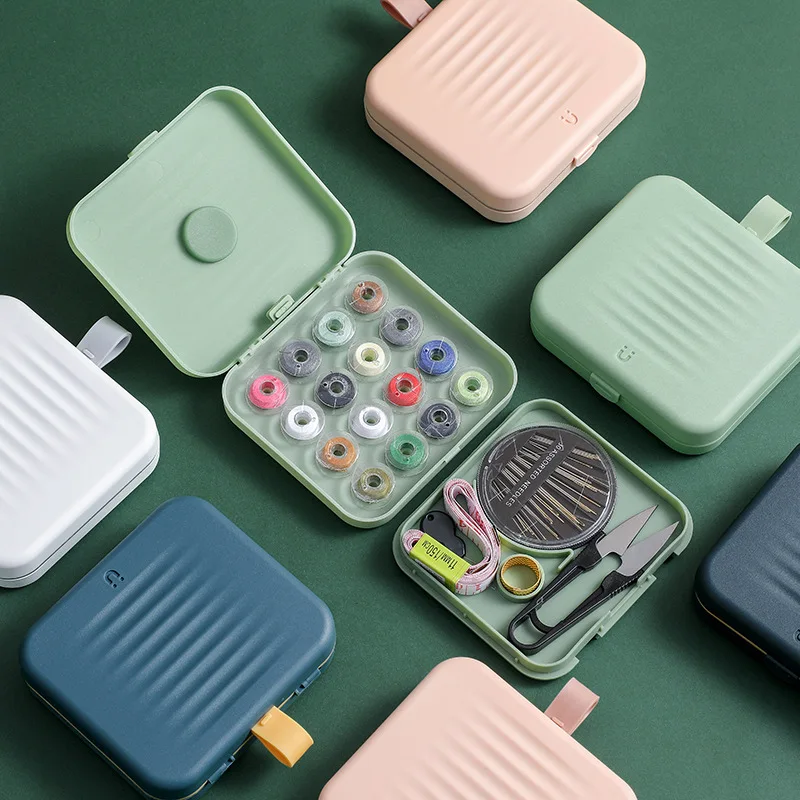 Portable Magnetic Sewing Box Household Multifunctional Sewing Kit DIY Box Set Thimble Needle Storage
