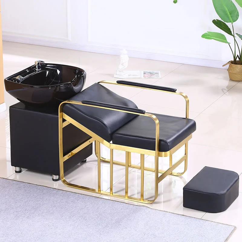 Equipment Beauty Shampoo Bed Stylist Lounge Adjust Barber Shampoo Bed Luxury Comfort Silla Peluqueria Salon Furniture BL50SD