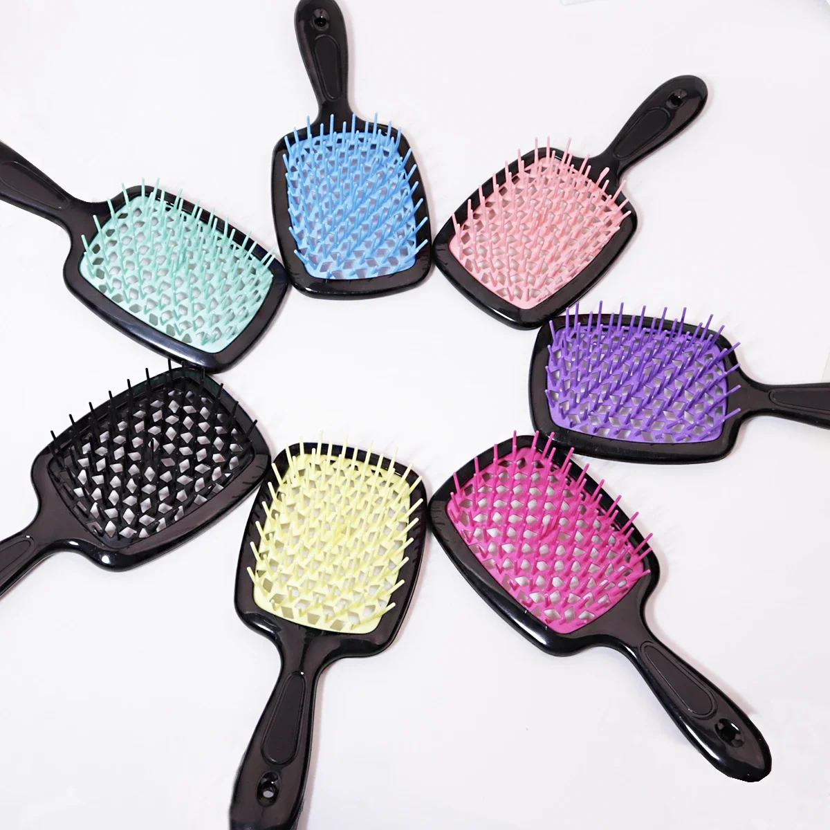 Hair Brush Tangled Hair Combed Hair Massage Hollowed Out Curly For Real Wigs