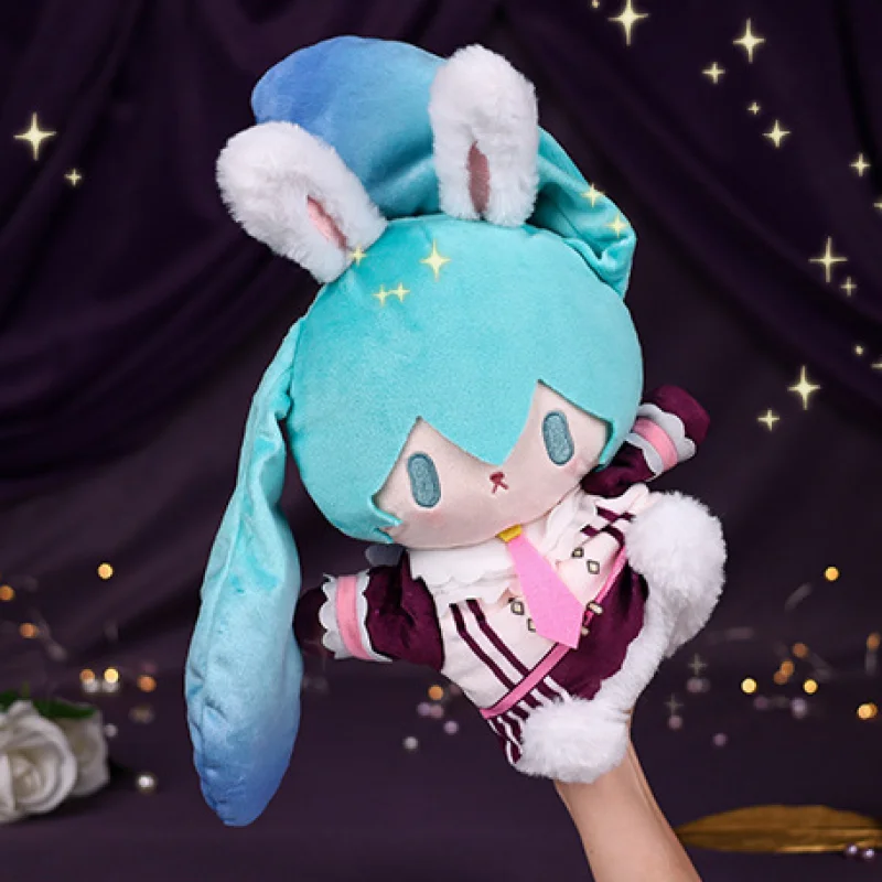 

Anime Hatsune Miku Happy Magic Tour Team Series Hand Puppet Cute Action Figure Mirror Sound Twin Luka Plush Toy Gift