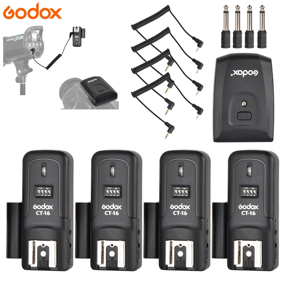Godox CT-16 16 Channels Wireless Radio Flash Trigger Transmitter + Receiver Set for Canon Nikon Pentax Studio Speedlite Flash
