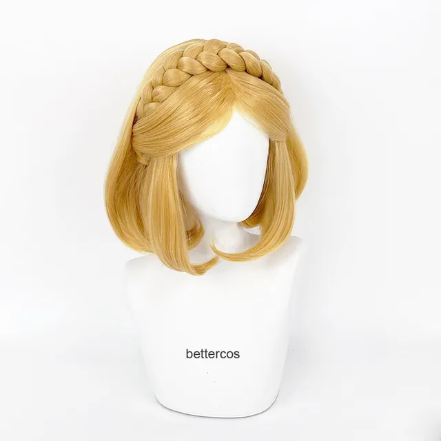 プリンセスゼルダのコスプレウィッグ,金髪,人工毛,耐熱性,かつら 