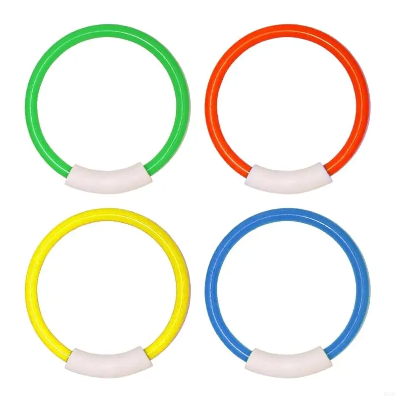 W3JF 4pcs Pool Diving Toy Colorful Dive Rings Set To Underwater Fun And Swimming Skill For Children and Adult Training