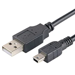 High - Speed USB 2.0A Male to Mini B 5 - Pin Cable for Electronics and Devices (Black)