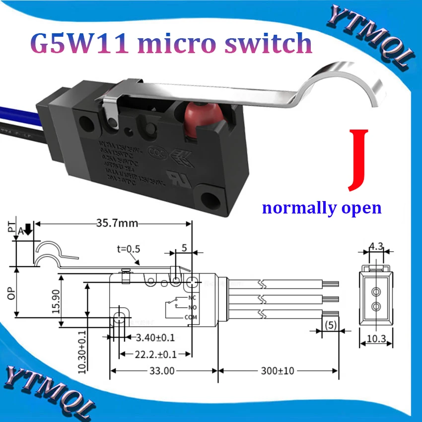 1Pcs 방수 마이크로 스위치 G5W11 높은 이동 제한 감지 스위치, 충전 총 긴 버튼