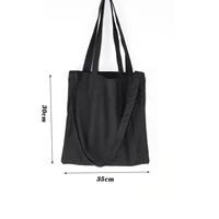 Sac à main en toile noire pour étudiant, sac en coton initié unique, grand sac à provisions, poche de ceinture, sac cosmétique, cadeau 2