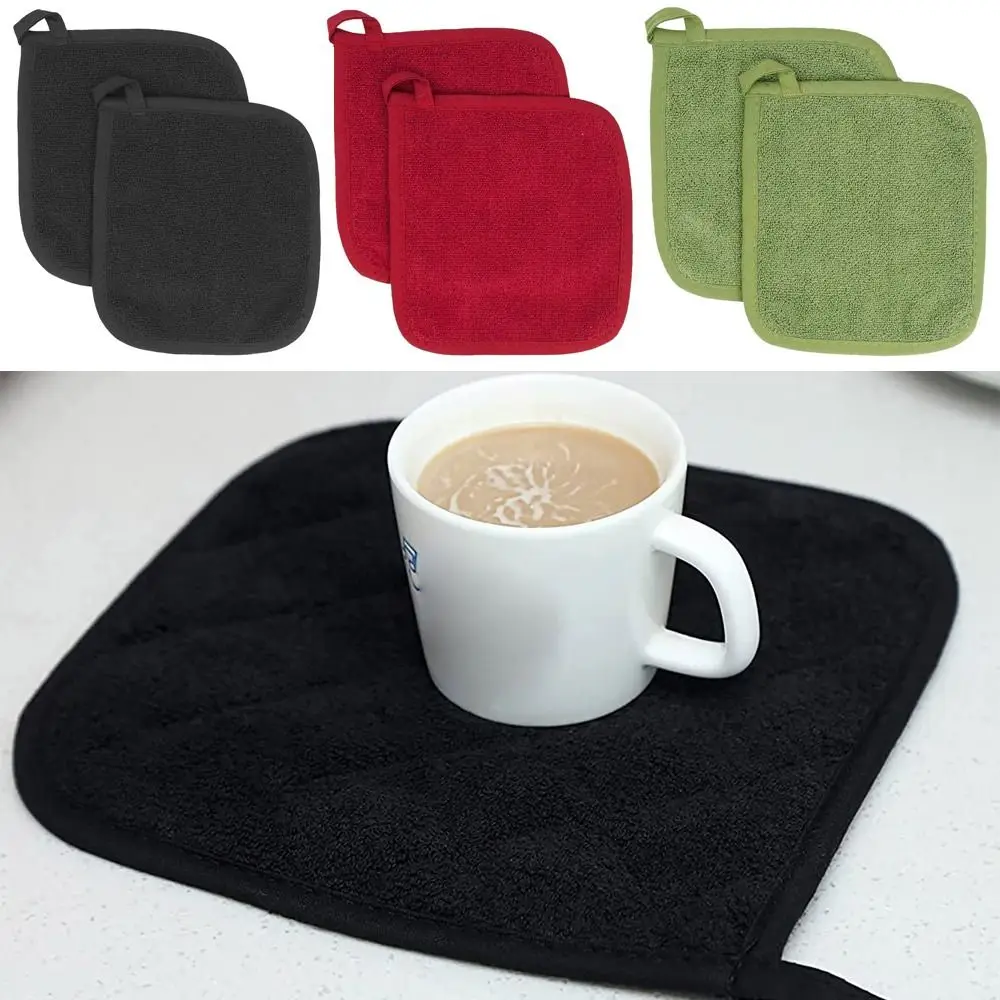 5Pack Cotton Pocket Pot Holder Set Kitchen Heat Resistant Potholder Machine  Washable Terry Cloth Potholder Bulk Oven Mitts Black - AliExpress