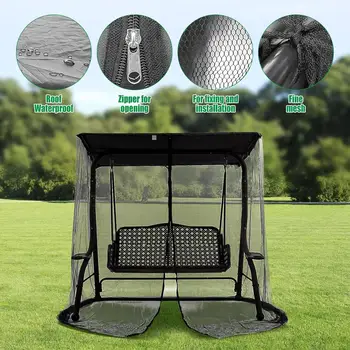Moustiques filet pour Patio extérieur porche balançoire filet Patio filet porche filet moustiques rideaux pour Patio balançoire 1