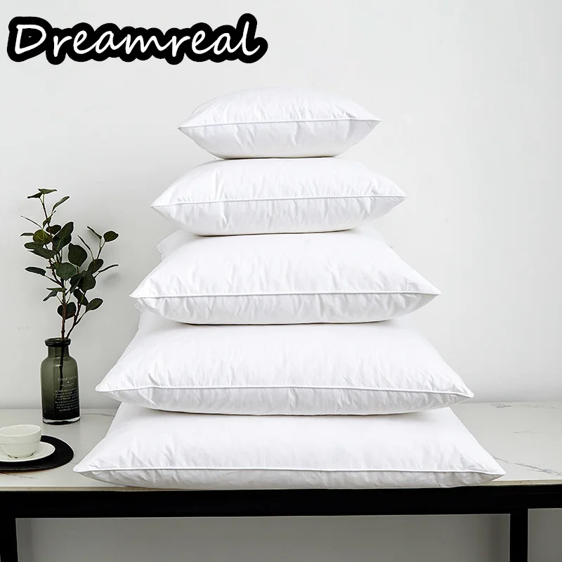 

White Goose Feather Down Bed Pillows for Sleeping Multi-Size 5 Star Hotel Soft Pillow Core for Back, Stomach or Side Sleepers