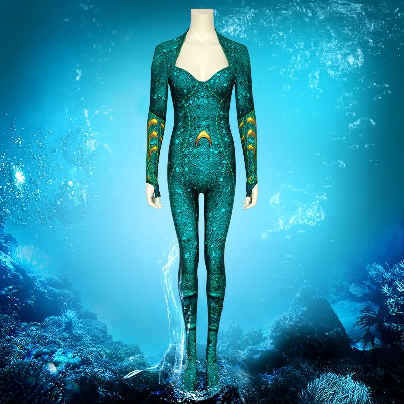 

Aquaman Mae La Jumpsuit Leotard Cosplay Halloween Christmas Party Costume Cos Cute Sexy Clothes Stage Performance Role Play