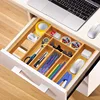 Bamboo Expandable Kitchen Drawer Storage Box Fork Tableware Knife Tableware Retractable Partitioned Organizing Box, 2