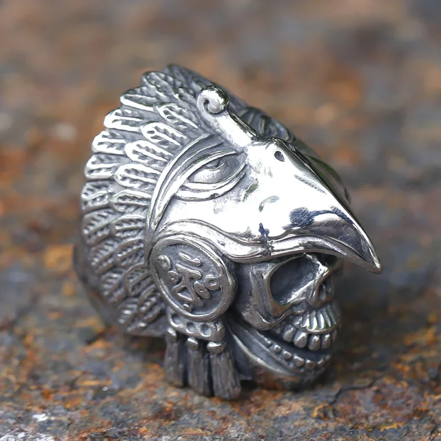 Aztec Jaguar Warrior Skull Ring – Wyvern's Hoard