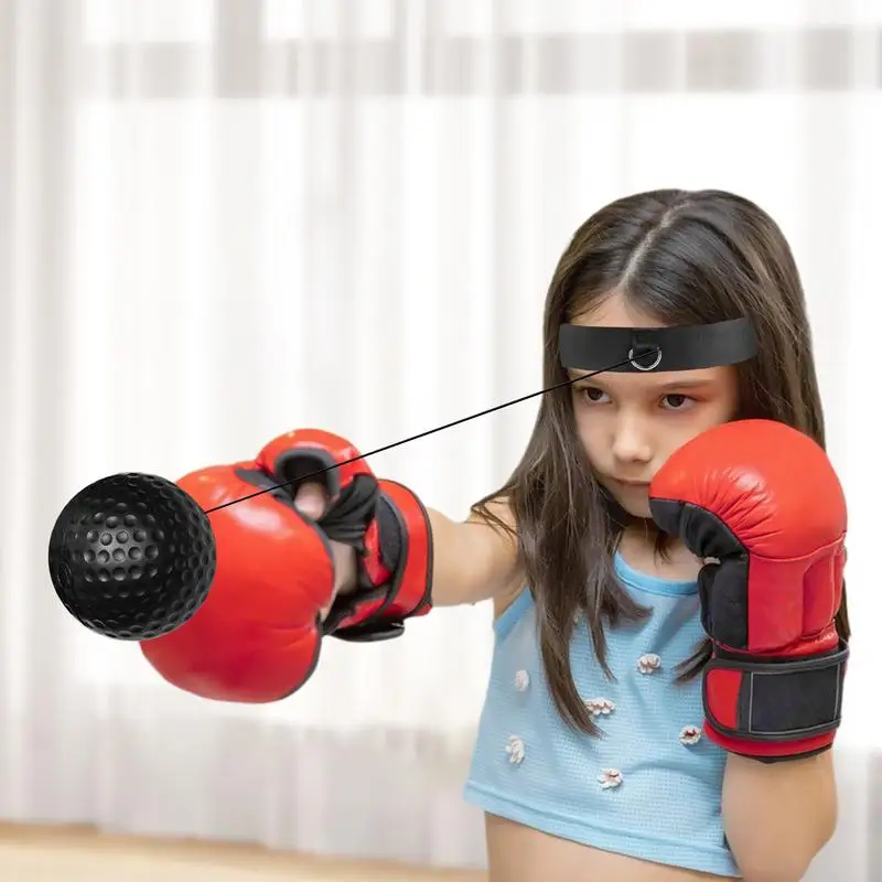 Boxing Reflex Ball Headband Set Child Boxing Training Headband React Ball Workout Equipment Beginners Fitness Reflex