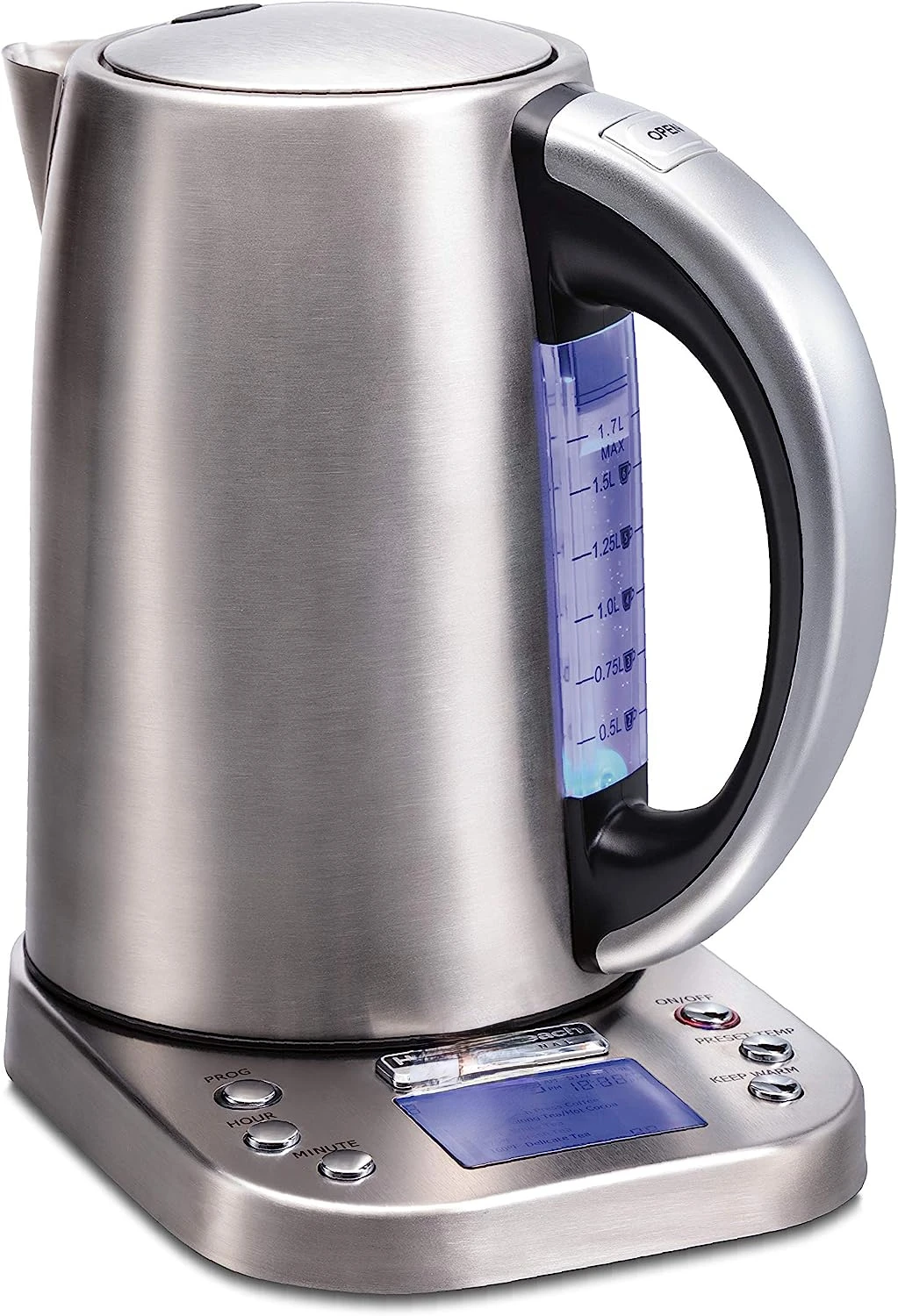 

Digital LCD Temperature Control Tea Kettle, Water Boiler & Heater, 1.7 Liter, Fast Boiling 1500 Watts, Cordless, Auto-Shuto Boi