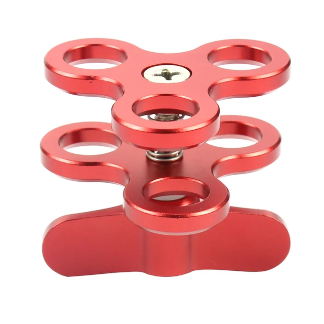 Pince à Triple Boule De Plongée Aigend – Alliage D’aluminium Noir, Pour Bras De Caméra, Lampes, Accessoires De Plongée