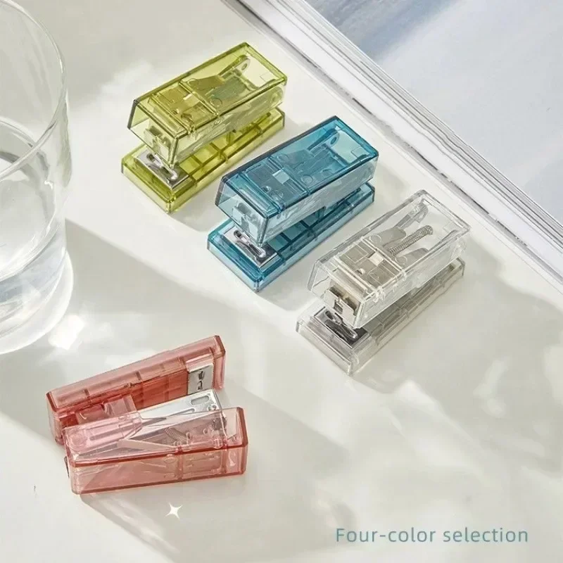 INS Creative Mini Transparent Stapler Office Home School Binding Supplies Kawaii Small Stapler Stationery Exquisite