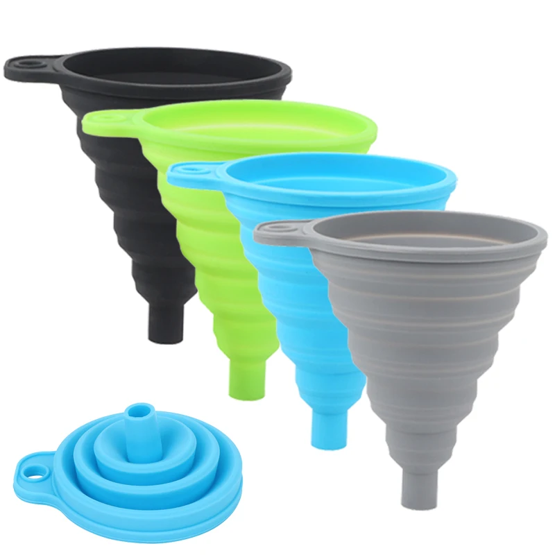 Car Engine Funnel Universal Silicone Liquid Funnel Washer Fluid Change Foldable Portable Auto Engine Oil Petrol Change car engine funnel