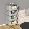 Plastic Stacking Basket with Wheels Stackable Storage Basket Organizer 5 Tiers 5