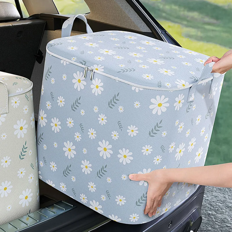 110/140/180/L Large Capacity Clothing Storage Box Folding Non Woven Fabric Quilts Clothes Organizer Case With Zipper Storage Bag 2