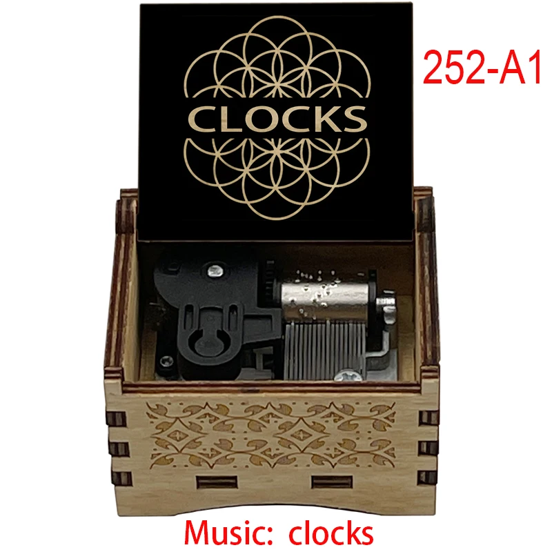 Elegant 18-Tone Music Box with 'Clocks' Clip – Perfect Study Desk Ornament and Holiday Gift