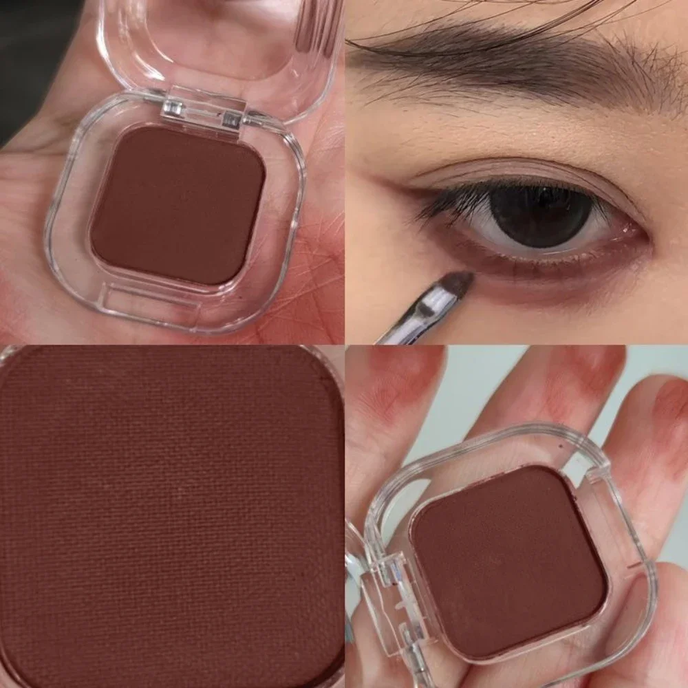 Rotbraune Monochrome Lidschatten-Puder-Palette Seidig Matte Schokoladenrote Lying-Silkworm-Eyeliner Wasserfester Aegyo-sal Augen-Make-up – Detail 1