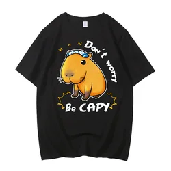 Capybara Lover Funny Animal Humor T - Shirt - Premium Cotton Casual Top - S (Black - 91352)