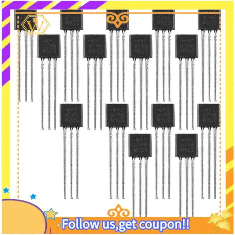 Latest-15 Pcs MAC97A6 97A6 Bi-Directional Triac Thyristor 600V 1A
