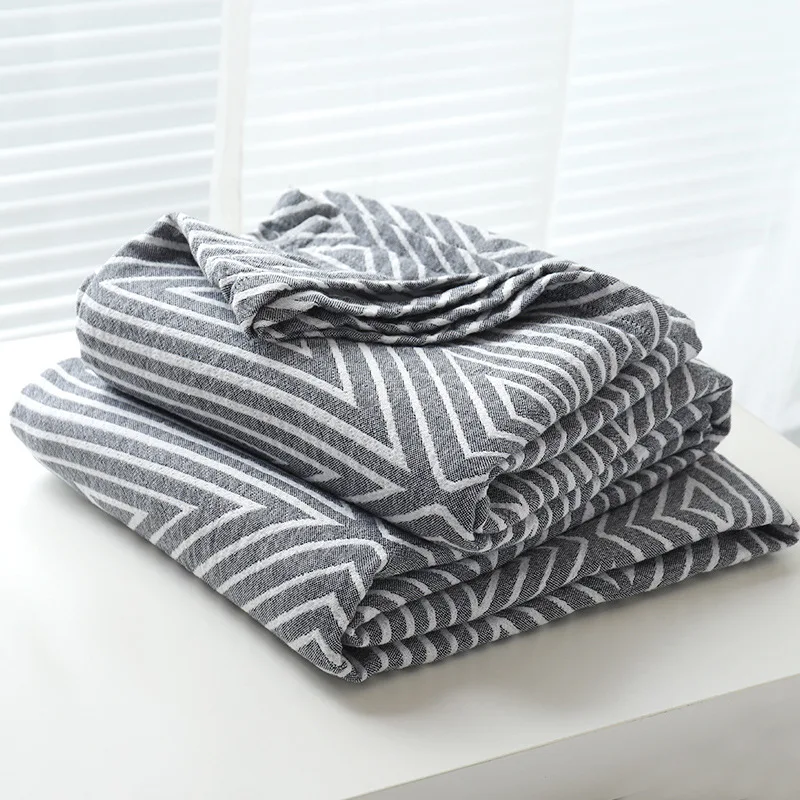 

Summer Cotton Towel Quilt Gauze Three Layers of Air Conditioning Nap Thin Blanket Sofa Bed Cover Throws Camping Picnic Blanket담요