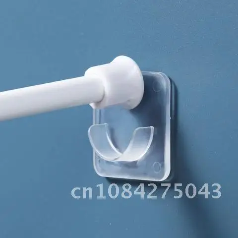 

Set of 2 Sturdy Self-Adhesive Curtain Rod Holder Hooks Clothes Rail Bracket Toilet Bathroom Accessories