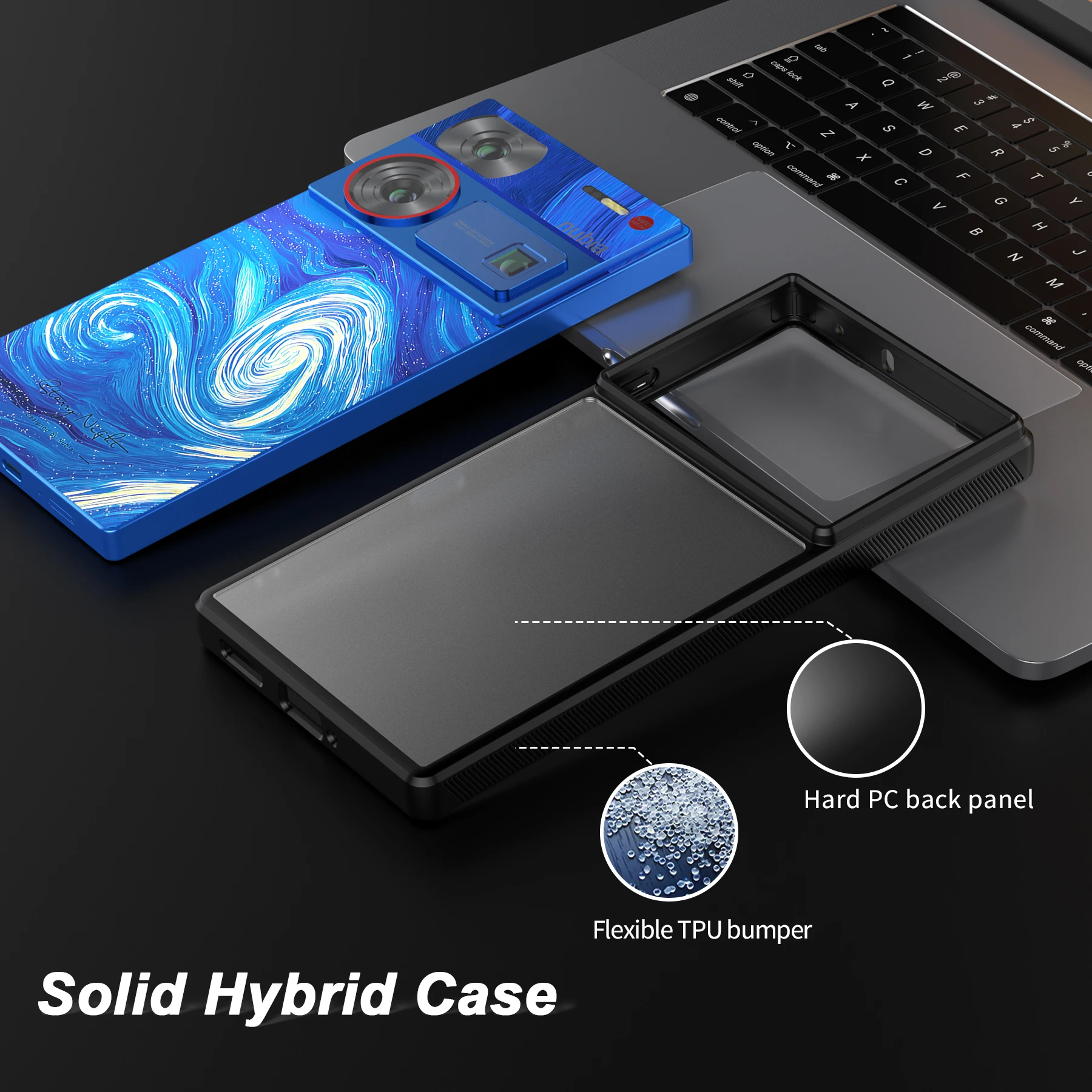 for Nubia Z60 Ultra Case  Slim Fit Translucent Matte Hard PC Back & Soft TPU Bumper Protective [Military-Grade Drop Protection]
