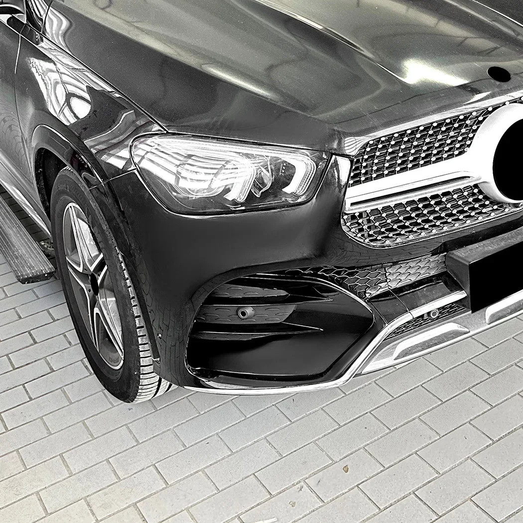 메르세데스 벤츠 W167 AMG GLE350 GLE450 GLE53 GLE63 2019-2023 프론트 범퍼 립 스포일러 스플리터 에어 인테이크 그릴 안개등 트림