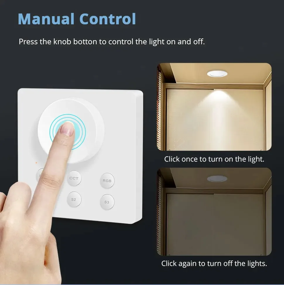 Matter Led Light Strip Driver RGBCCT Antenna Strong Signal Wireless Knob Switch