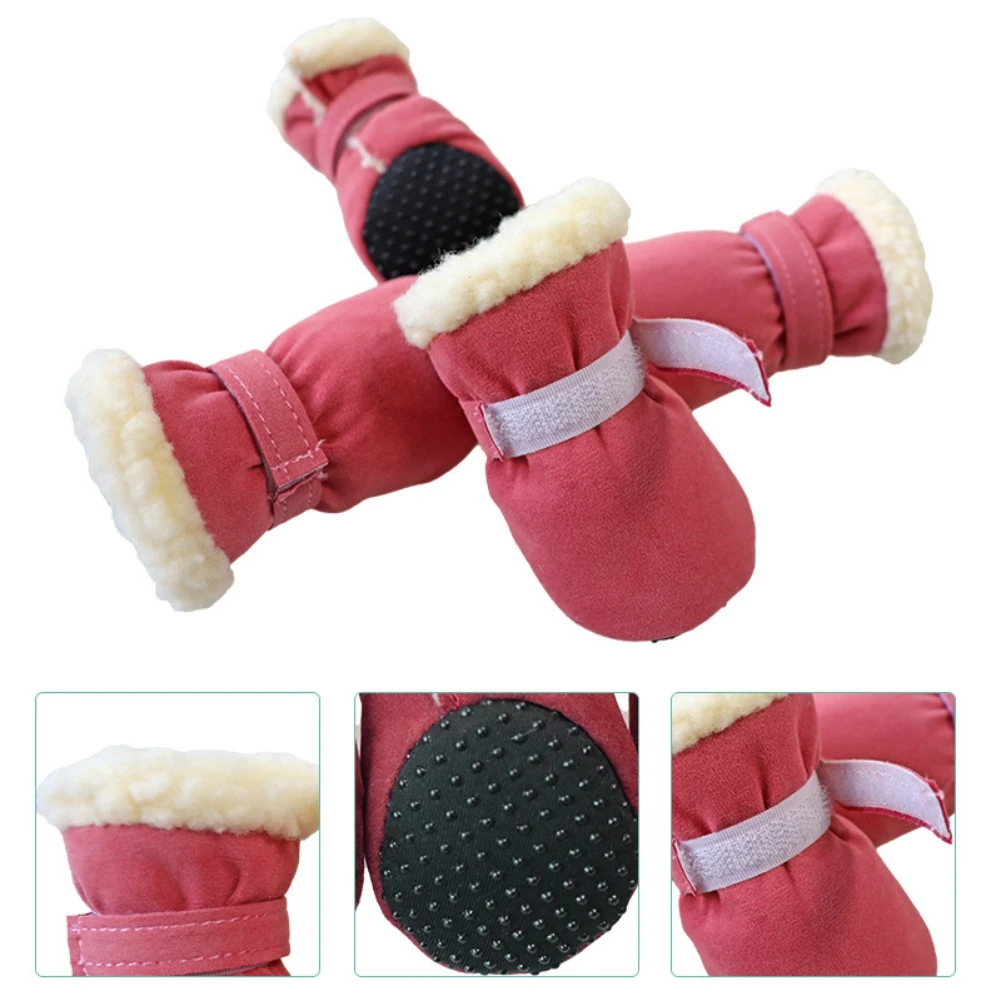 Title 9, 4pcs/set Waterproof Pet Dog Shoes Anti-slip Rai...