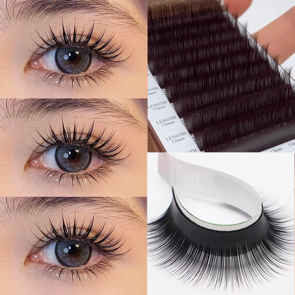 Camellia False Eyelash Extension Natural Soft Auto Fan Bloom Magnetic Easy Fanning Individual Lashes Faux Mink Silk Fake Lashes