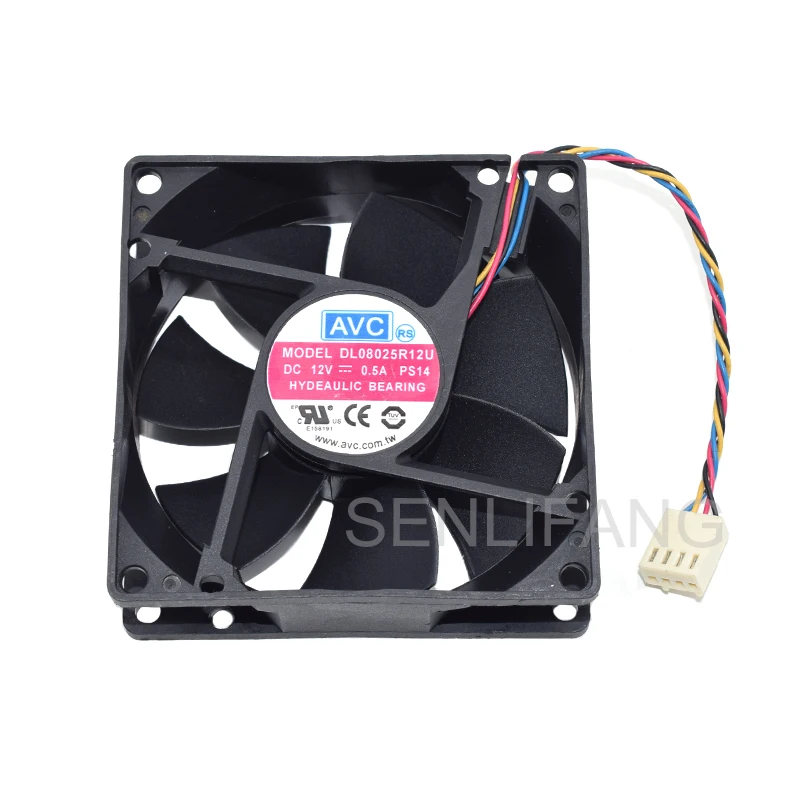 Per Avc 8025 8Cm Dc12V 0.5A Cuscinetto Idraulico Pwm 4 Linee Ventola Cpu Dl08025R12U